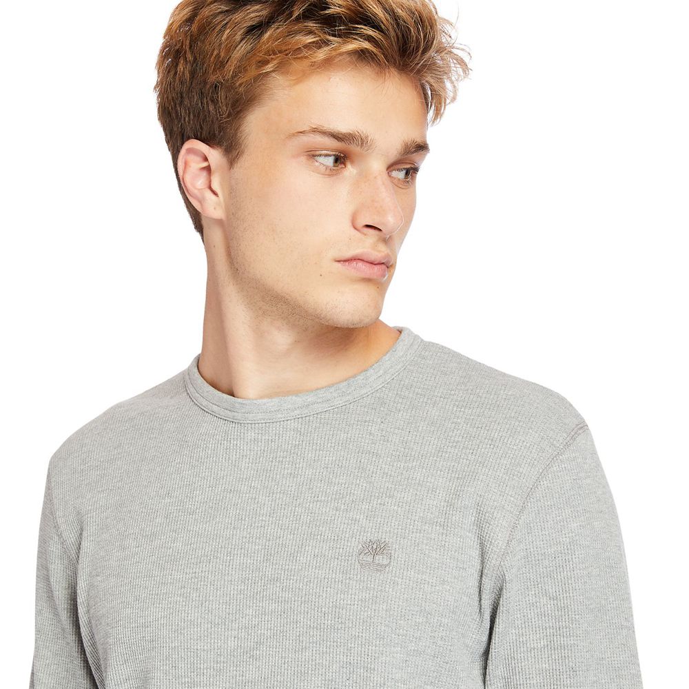 Timberland Πουκαμισα Ανδρικα Γκρι - Wharf River Waffle-Knit Crewneck - Greece 8214509-UJ